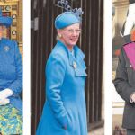 La reina Isabel II de Inglaterra, la reina Margarita de Dinamarca y el rey Felipe de Bélgica