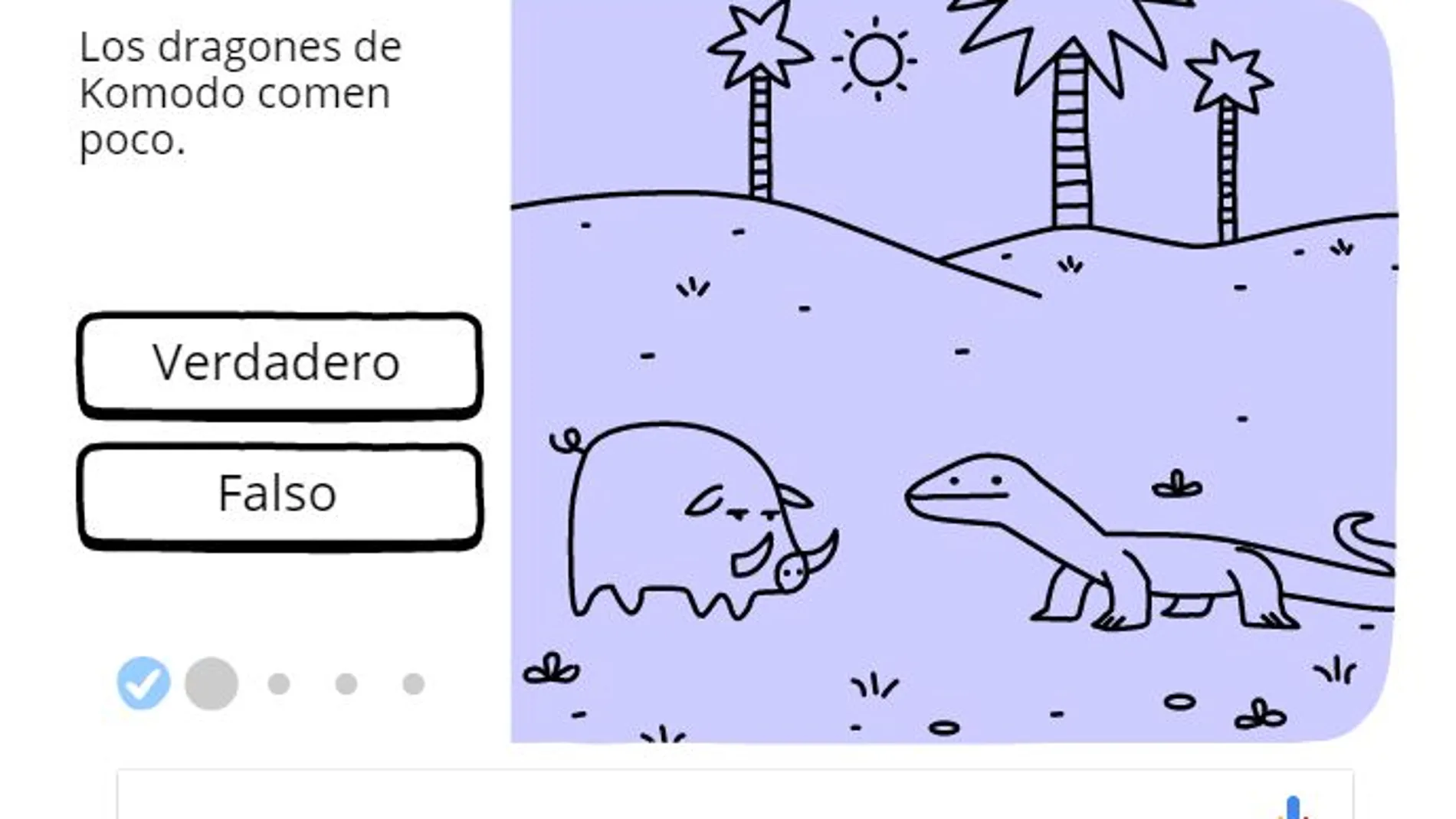 El doodle sobre el dragón de Komodo