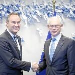 El presidente de la Generalitat, Alberto Fabra, se reunió ayer con el presidente del CE, Van Rompuy