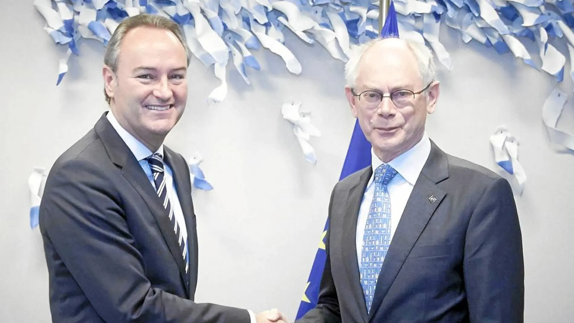 El presidente de la Generalitat, Alberto Fabra, se reunió ayer con el presidente del CE, Van Rompuy