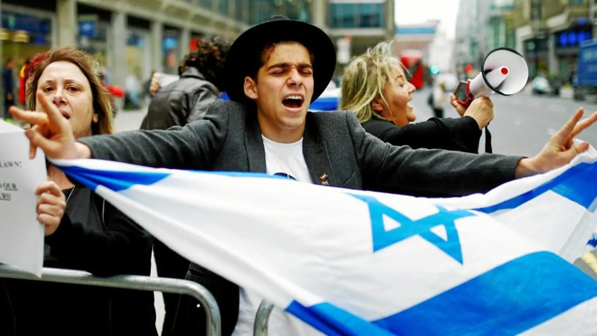 Manifestación de un grupo de judíos contra el Partido Laborista en Londres, en una imagen de archivo