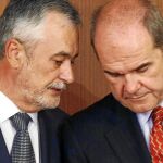 Los ex presidentes de la Junta de Andalucía José Antonio Griñán y Manuel Chaves