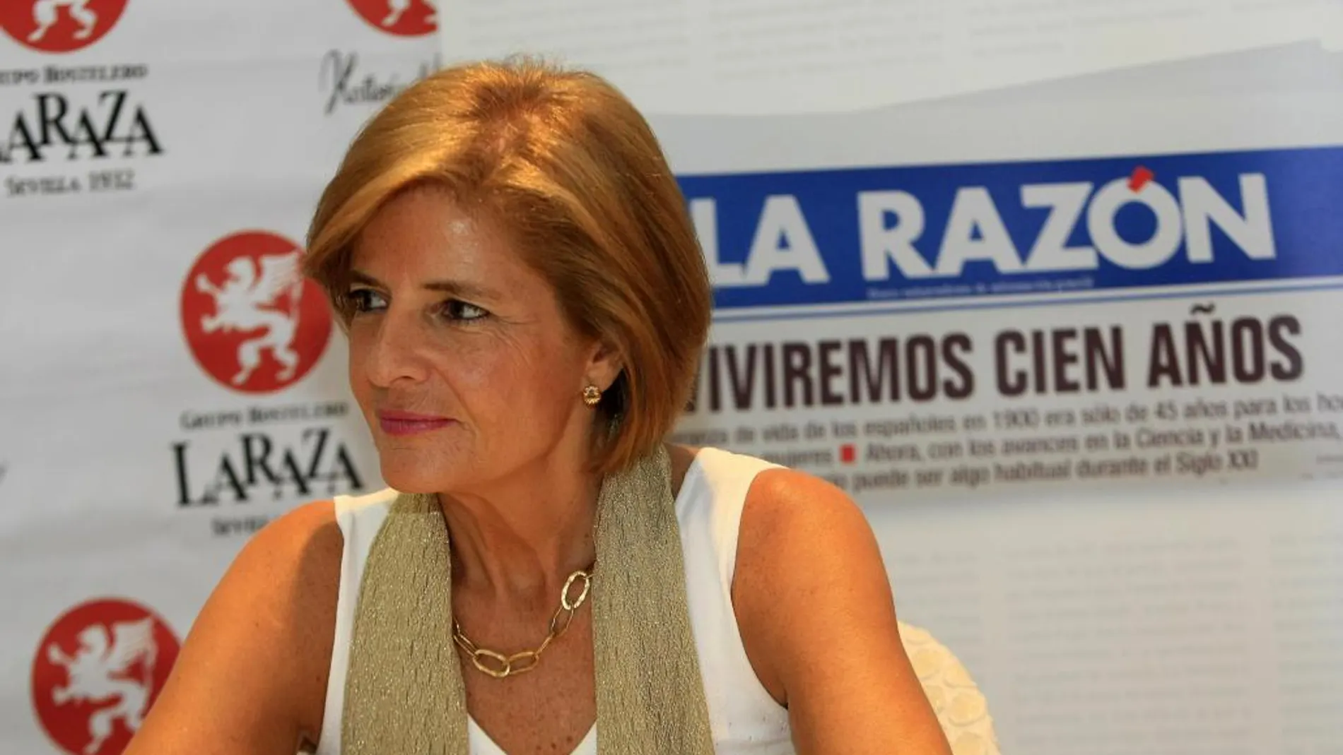 Esperanza Oña, en la Hostería del Prado, del Grupo La Raza, durante el encuentro con LA RAZÓN Andalucía