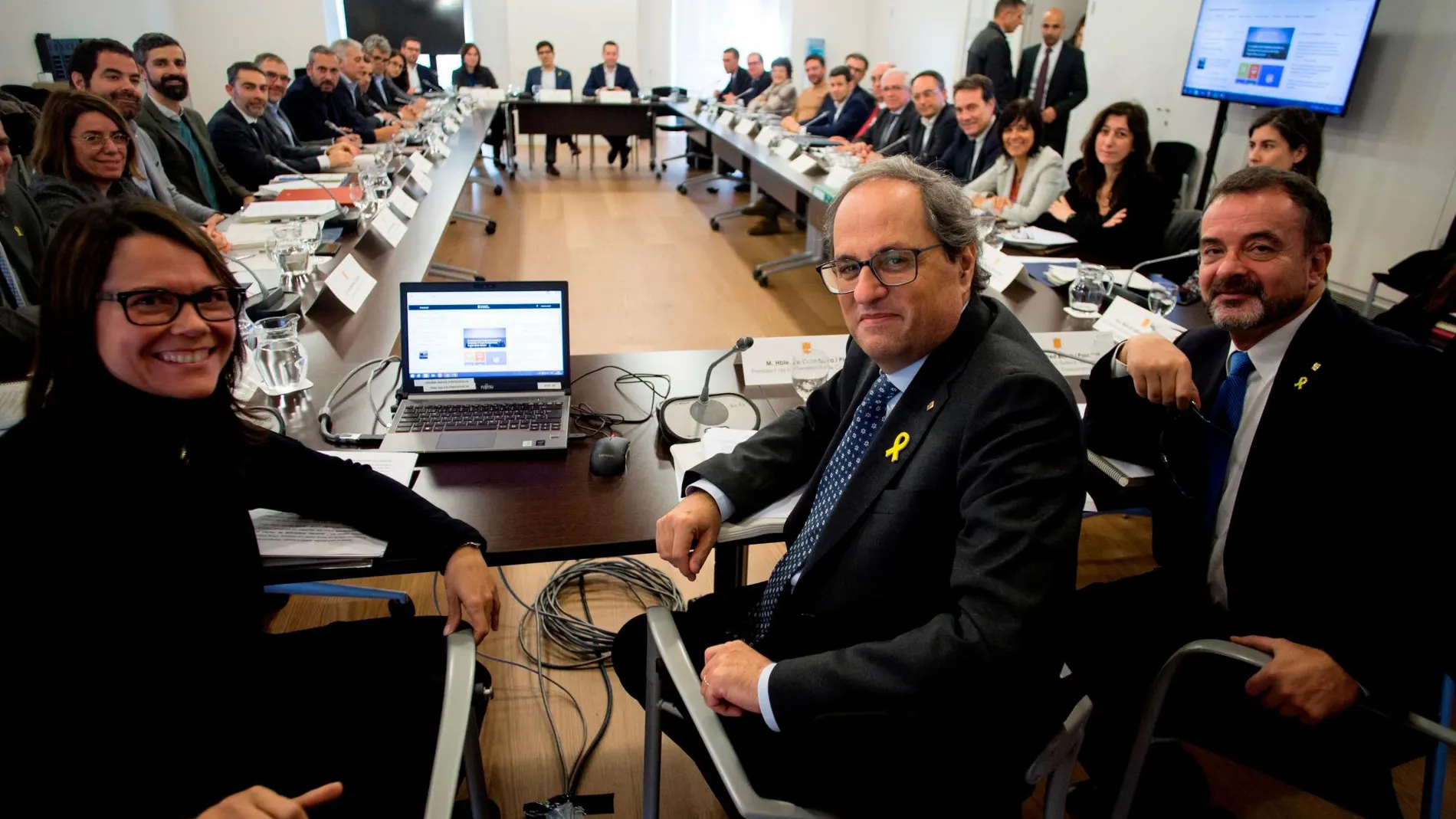 Imagen de archivo de Quim Torra durante una reunión del Consejo de Diplomacia Pública de Cataluña (DIPLOCAT) en el Palau de la Generalitat. / Foto: Efe