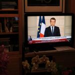 El presidente francés, Emmanuel Macron, reacciona a la decisión de Trump en una intervención desde el Elíseo