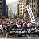 Cabecera de la manifestación en Bilbao
