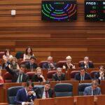 El Grupo Popular durante una de las votaciones llevadas a cabo en el pleno de ayer en las Cortes autonómicas