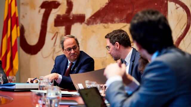 El president Quim Torra en la reunión del Consell Executiu de hoy