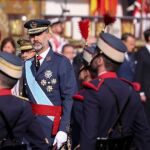 El Rey Felipe VI durante el desfile del Día de la Fiesta Nacional del 12-O