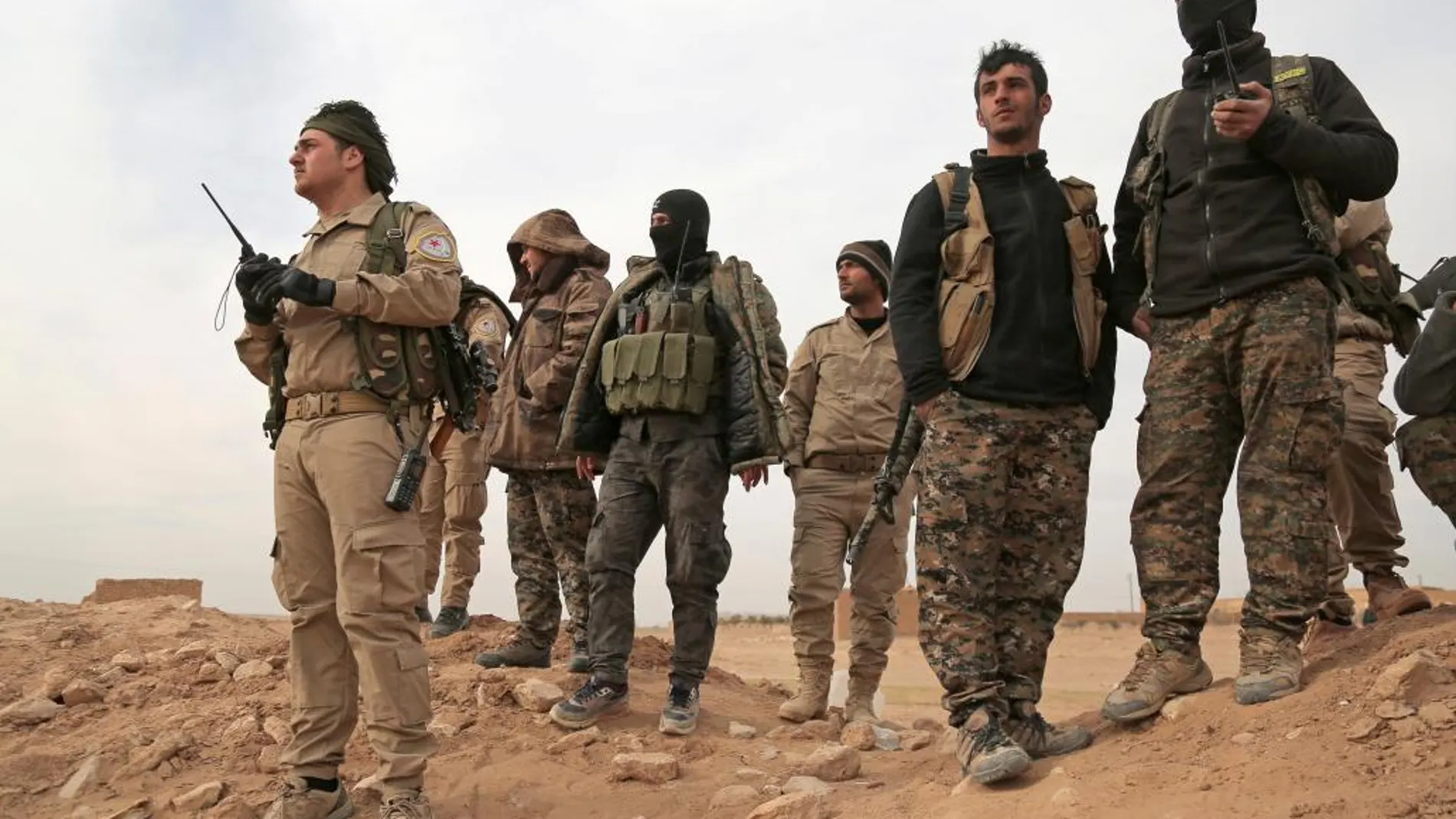 Combatientes de las Fuerzas Democráticas Sirias
