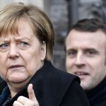 El Tratado del Elíseo 2.0. Angela Merkel y Emmanuel Macron tras firmar ayer en Aquisgrán el nuevo acuerdo bilateral