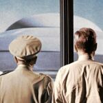 Imagen de la película «La Tierra contra los platillos volantes», una cinta de ciencia ficción del año 1956