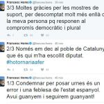 Homs: «Sólo me debo al pueblo catalán, que es quien me ha escogido diputado»