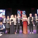 Foto de familia de todos los galardonados en una nueva edición de la Semana Internacional de Cine de Valladolid (Seminci)