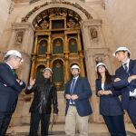 El presidente de la Comunidad, Fernando López Miras, visita la iglesia de San Esteban, en la última fase de sus obras de restauración