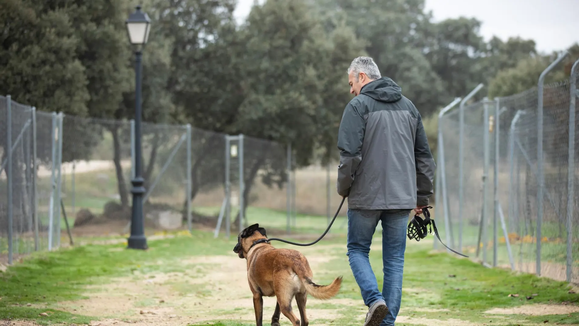 Un dueño pasea con su perro