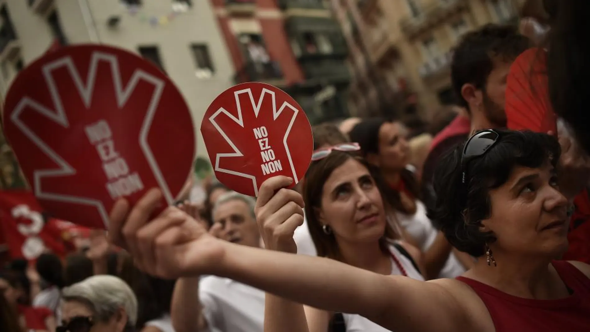 Imagen de la concentración celebrada en Pamplona contra los abusos sexuales