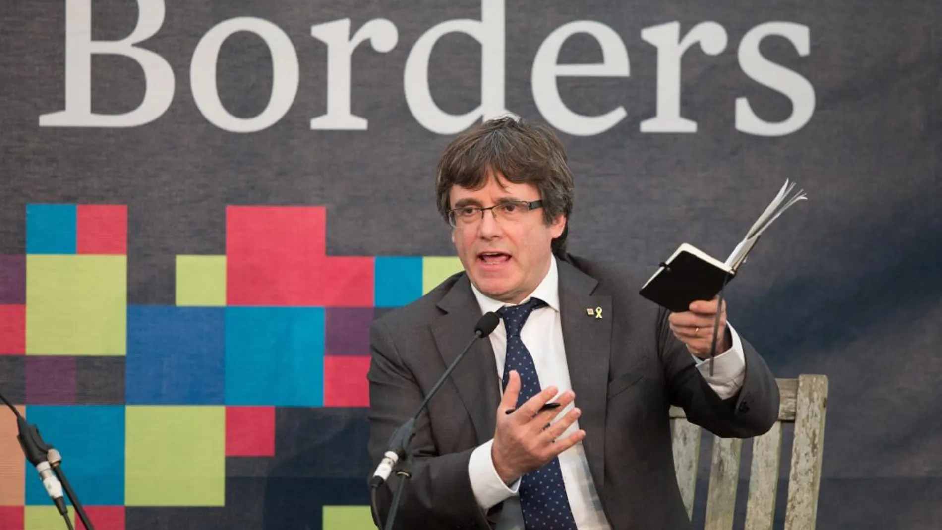 Carles Puigdemont, durante su participación en una conferencia del foro internacional Beyond Borders/Foto: Efe