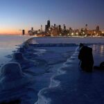 Amanecer en un Chicago totalmente congelado