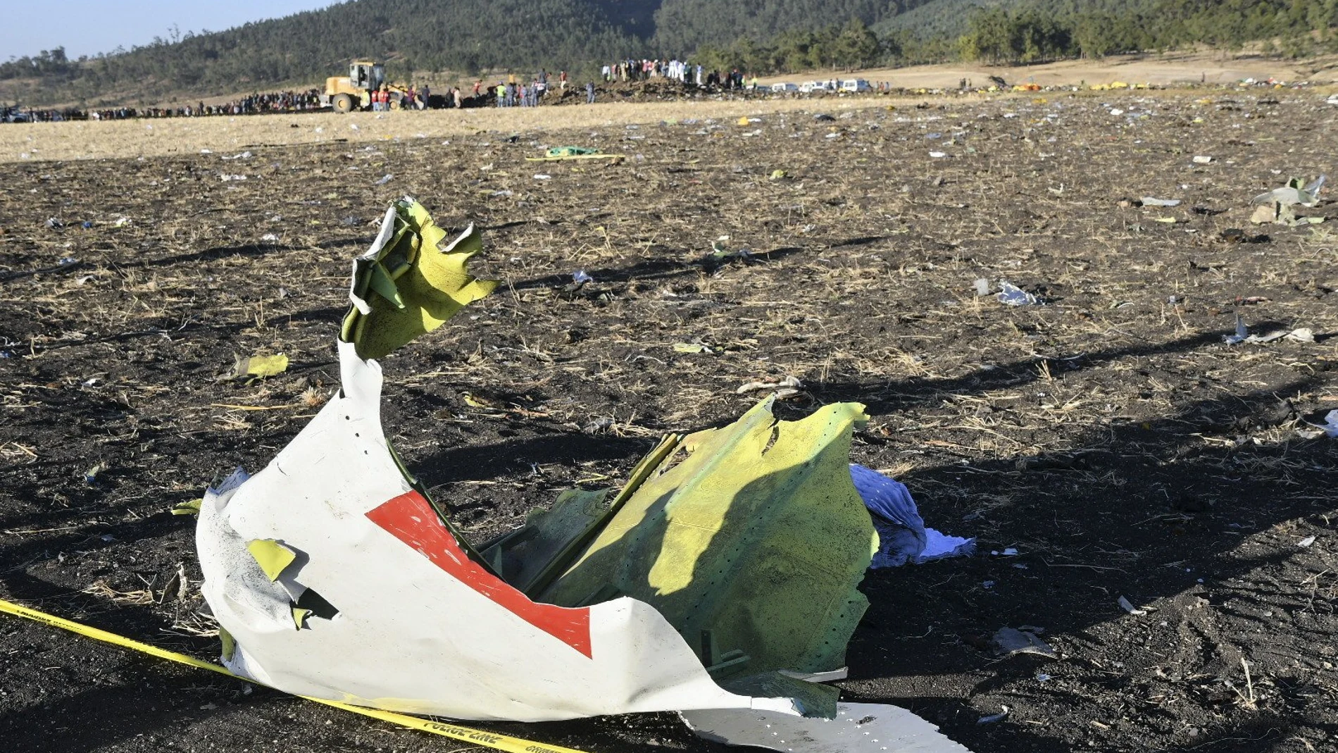 Restos del avión tras el accidente