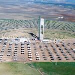 Vista aérea de la plataforma solar de Abengoa en Sanlúcar la Mayor