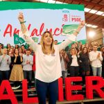 Susana Díaz, ayer en un acto de campaña de su partido celebrado en Almería