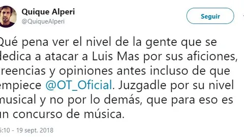 Las redes cargan contra la expulsión de Luis de #OT2018