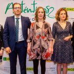 La consejera Alicia García junto al nuevo equipo directivo de la ONCE en Castilla y León: Ismael Pérez, Rosa Rubio, Arantxa Casado e Imelda Fernández