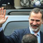 El Rey Felipe VI, a su salida del Congreso Internacional de la Lengua Española