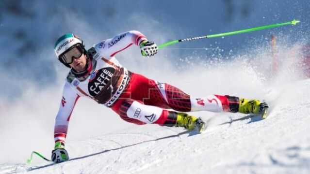 Vincent Kriechmayr durante la prueba de descenso celebrada en Wengen