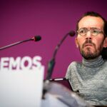 Pablo Echenique, en rueda de prensa tras el Consejo de Podemos