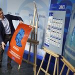 El vicesecretario de Comunicación del Partido Popular, Pablo Casado, presenta la campaña publicitaria para las elecciones generales