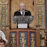 José Manuel Caballero Bonald durante su discurso de agradecimiento del Premio Cervantes