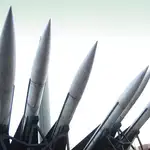 Vista de varios misiles norcoreanos Scud-B en el Museo Memorial de la Guerra de Corea, en Seúl, Corea del Sur, el 12 de febrero de 2017.