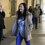 La magistrada María Núñez Bolaños, a su llegada a los juzgados