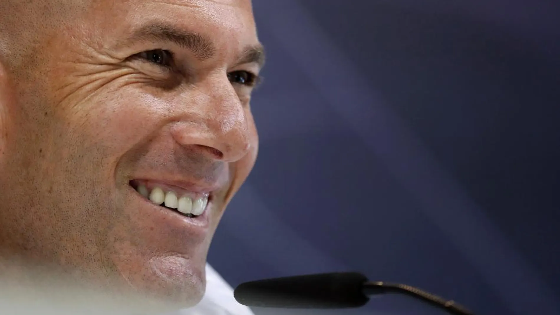 Zinedine Zidane, durante la rueda de prensa de hoy