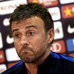 El entrenador del FC Barcelona, Luis Enrique, durante la rueda de prensa.