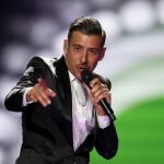 El cantante italiano Francesco Gabbani durante los ensayos para las semifinales del festival Eurovisión 2017 en Kiev