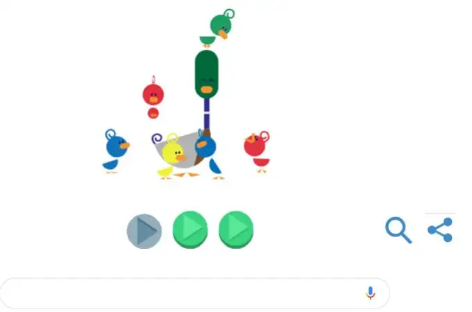 Papá pato y los patitos, según Google