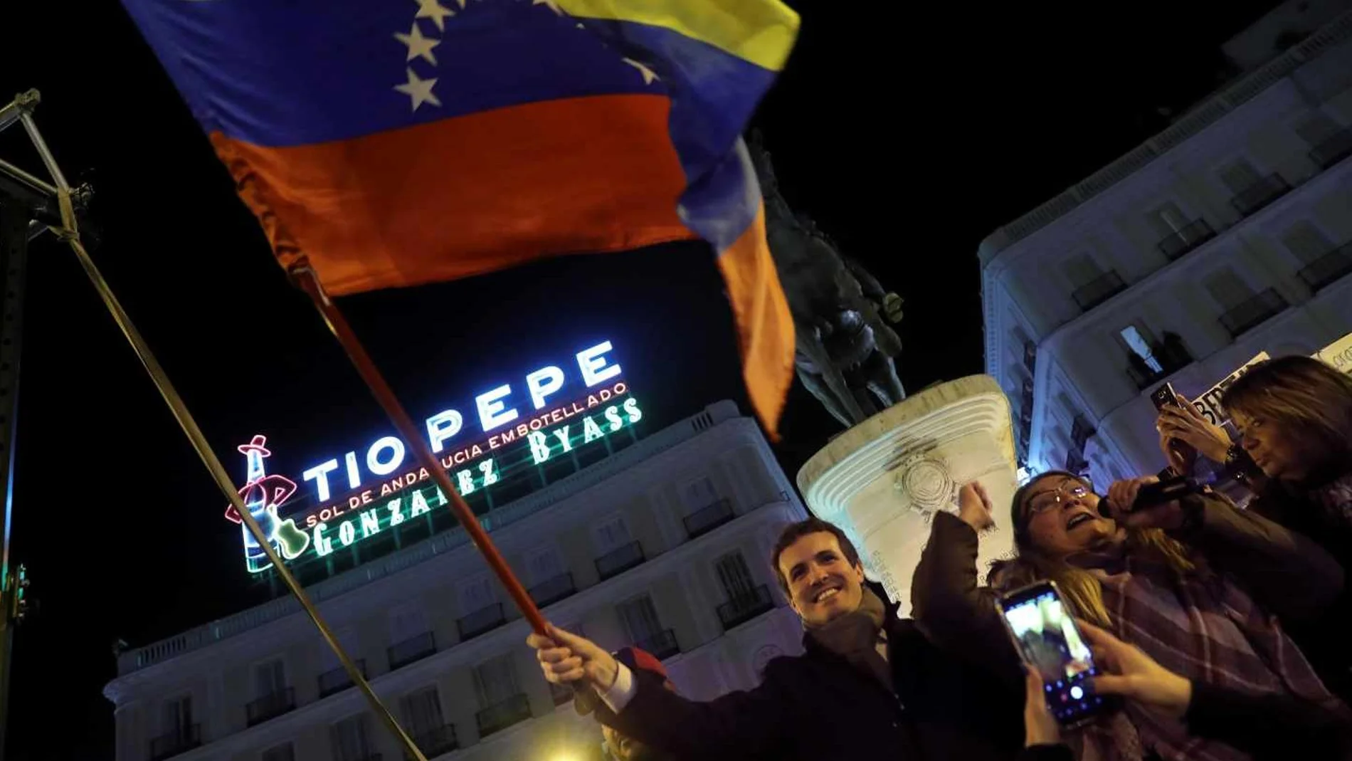 El presidente del PP, Pablo Casado, durante la manifestación del pasado miércoles / Efe