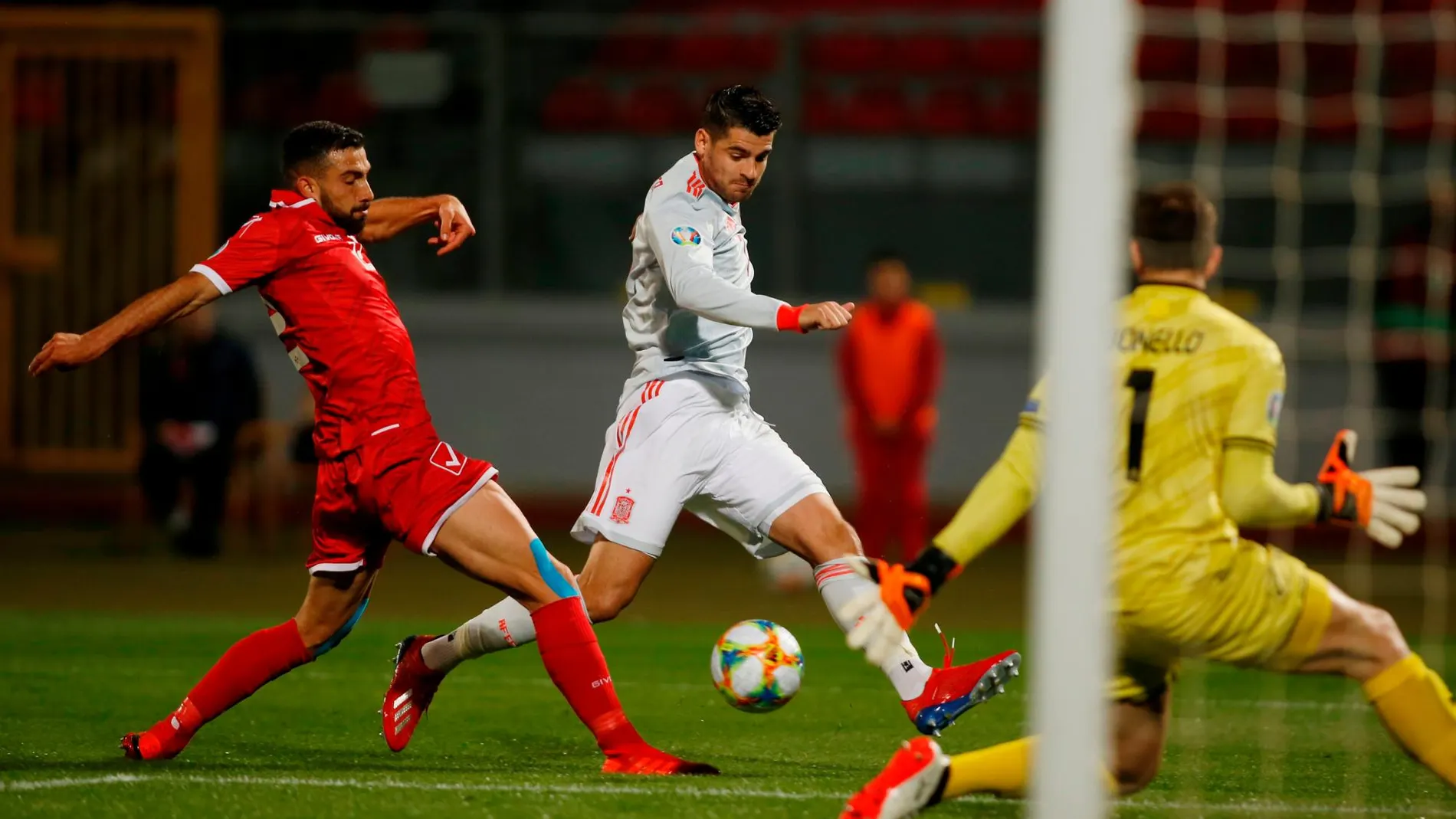 Álvaro Morata anotó el primer gol de España ante Malta / Reuters