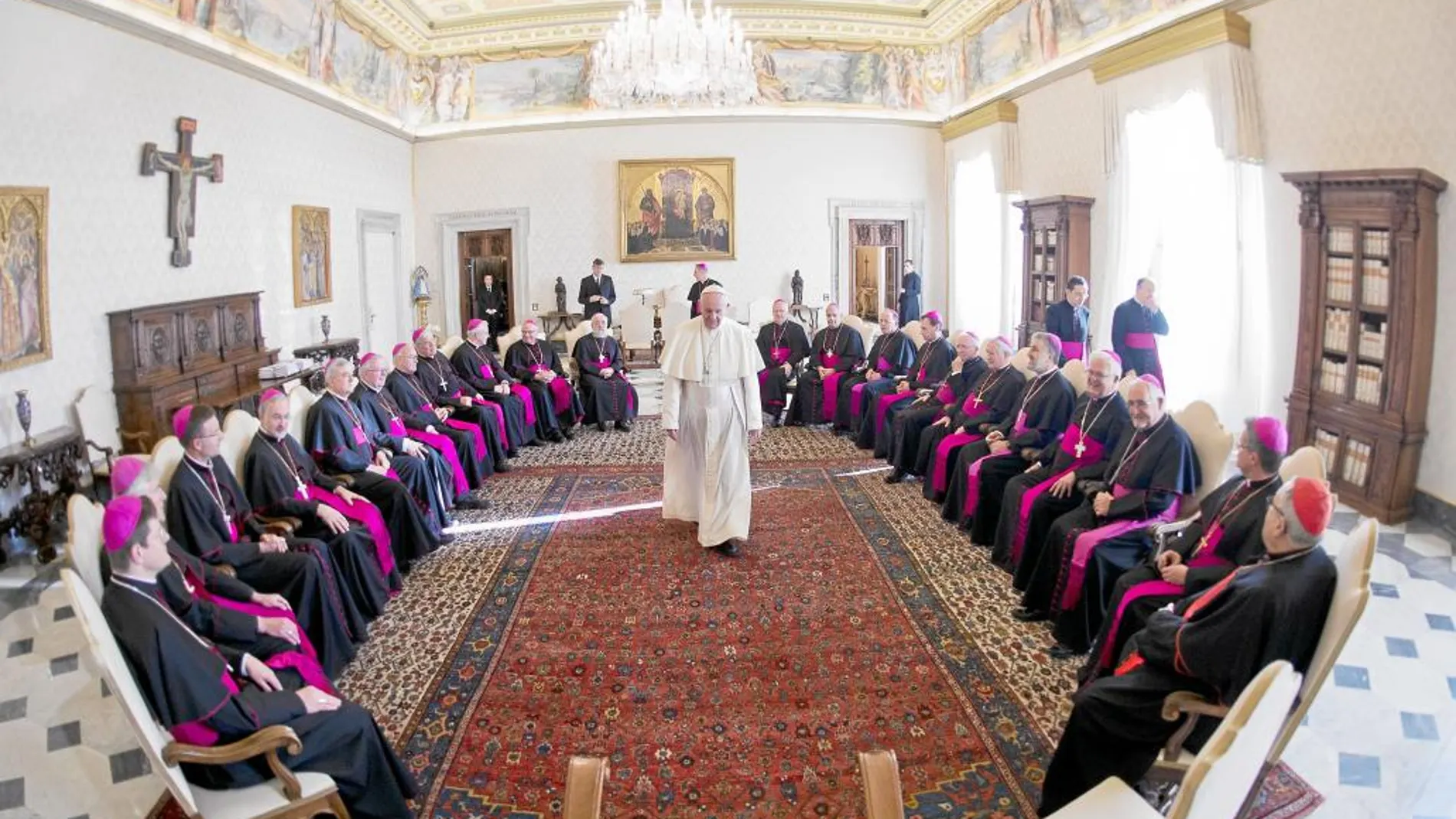 El Papa Francisco se reunió ayer con los obispos alemanes, que están en el Vaticano en visita «ad limina»