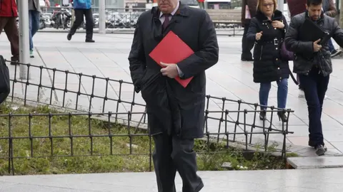 El extesorero del PP Luis Bárcenas llega a los Juzgados de Plaza de Castilla, donde declara hoy de nuevo en calidad de testigo