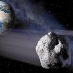 Recreación de la Agencia Espacial Europea de un asteroide dirigiéndose a la Tierra