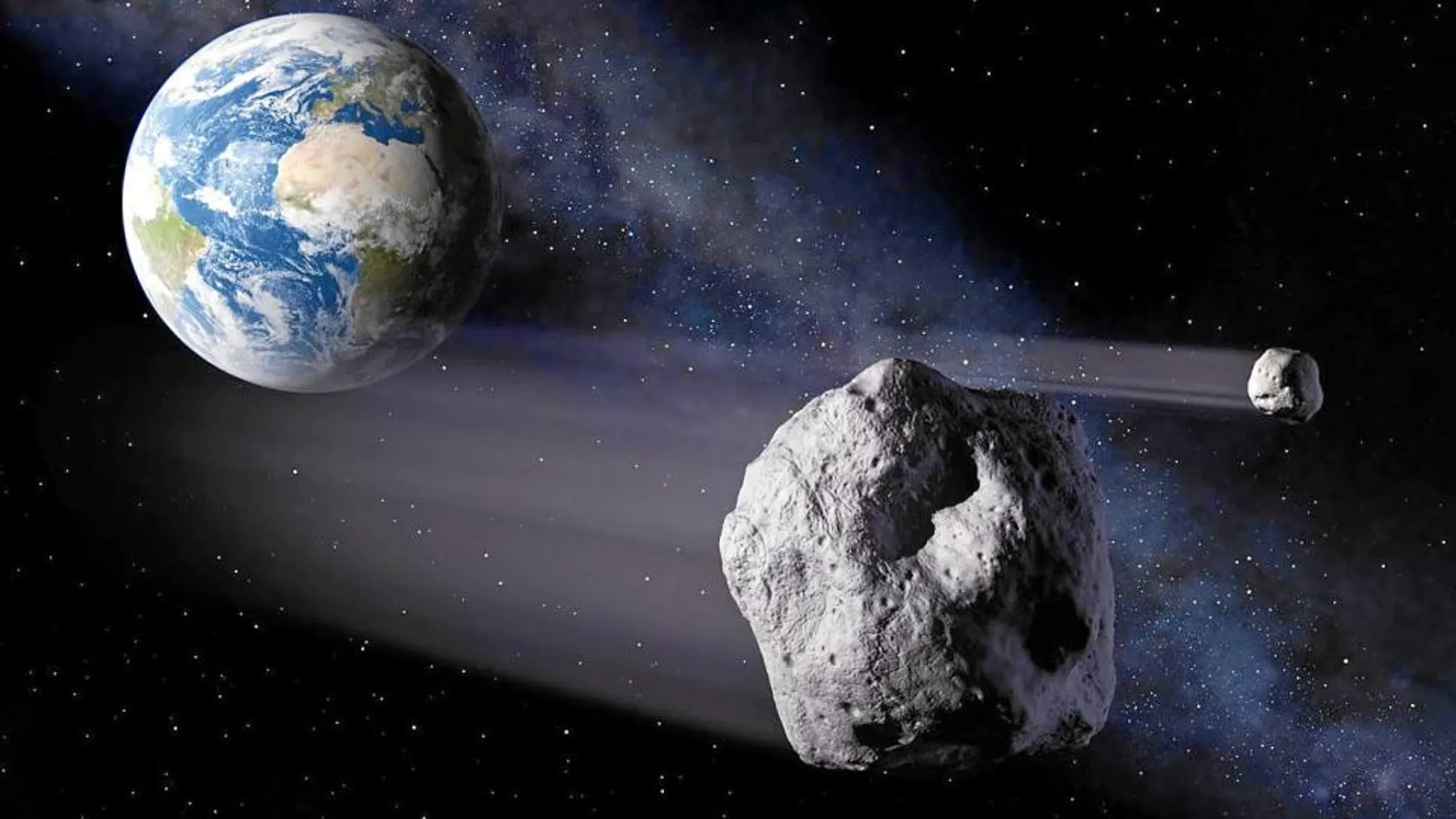 Recreación de la Agencia Espacial Europea de un asteroide dirigiéndose a la Tierra