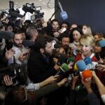 Esperanza Aguirre atiende a los medios tras su declaración en el juicio de Gürtel