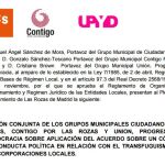 Moción presentada por Ciudadanos, Contigo por Las Rozas y UPyD en que se pide reprobar a Gómez y Hernández.