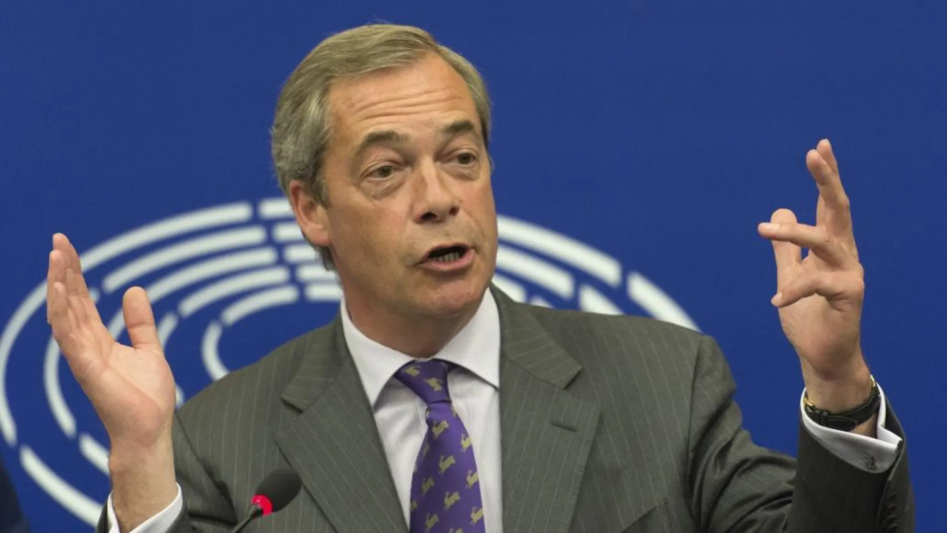 El eurodiputado y líder del Partido de la Independencia de Reino Unido (UKIP), Nigel Farage