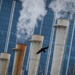 Chimeneas de una instalación de calefacción alimentada con carbón