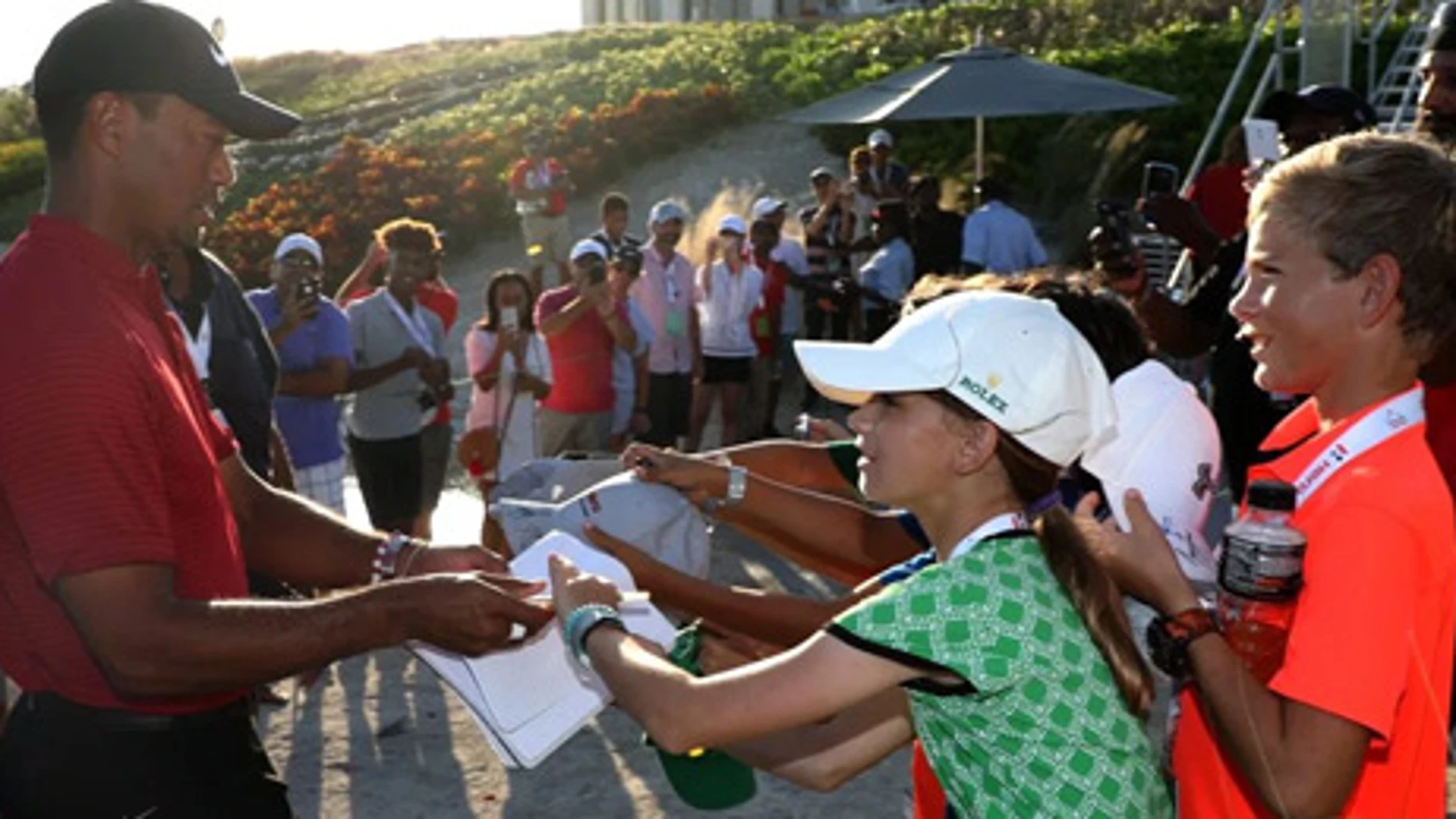 Tiger Woods, en el clinic con niños de Australia